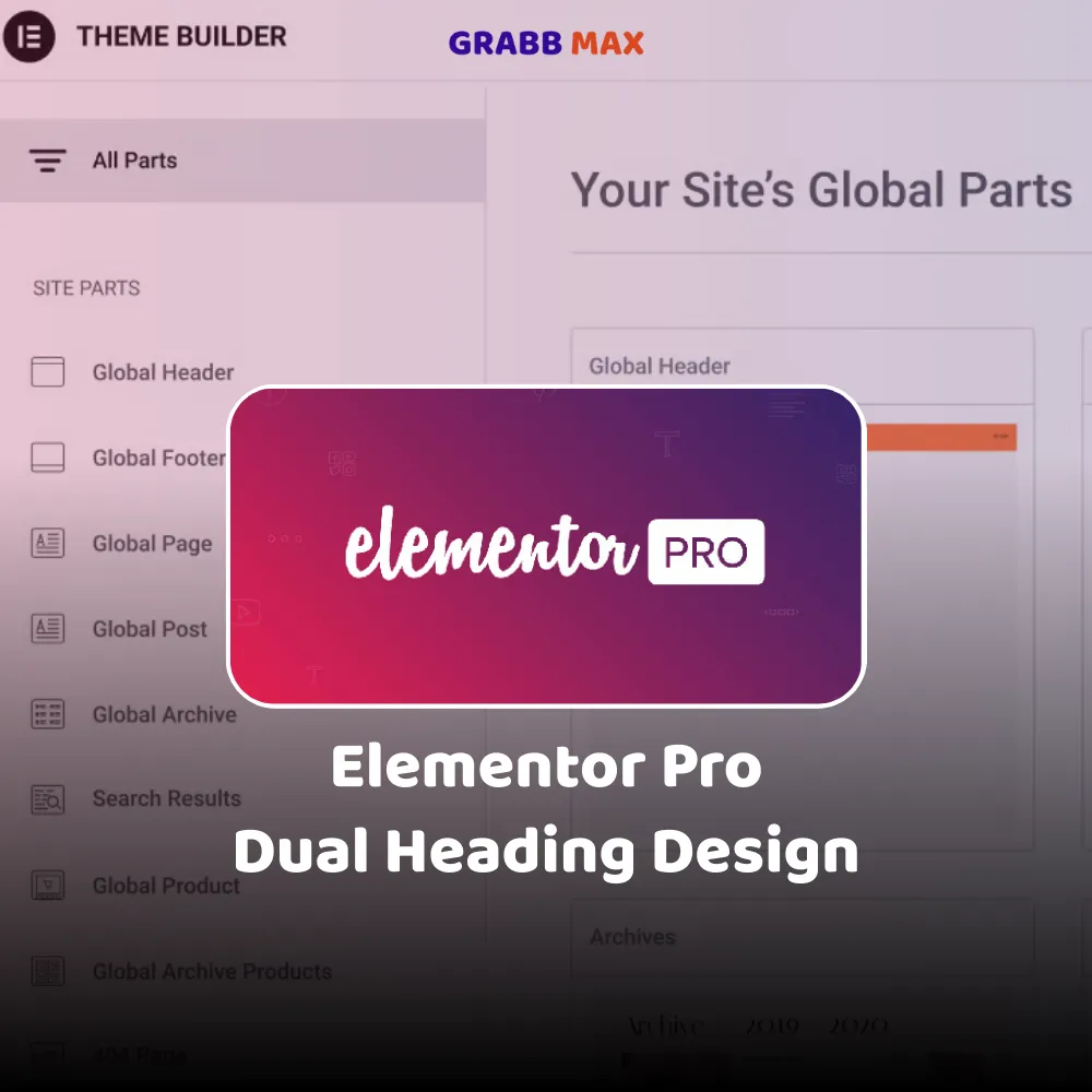 Elementor Pro For Dual Heading Design