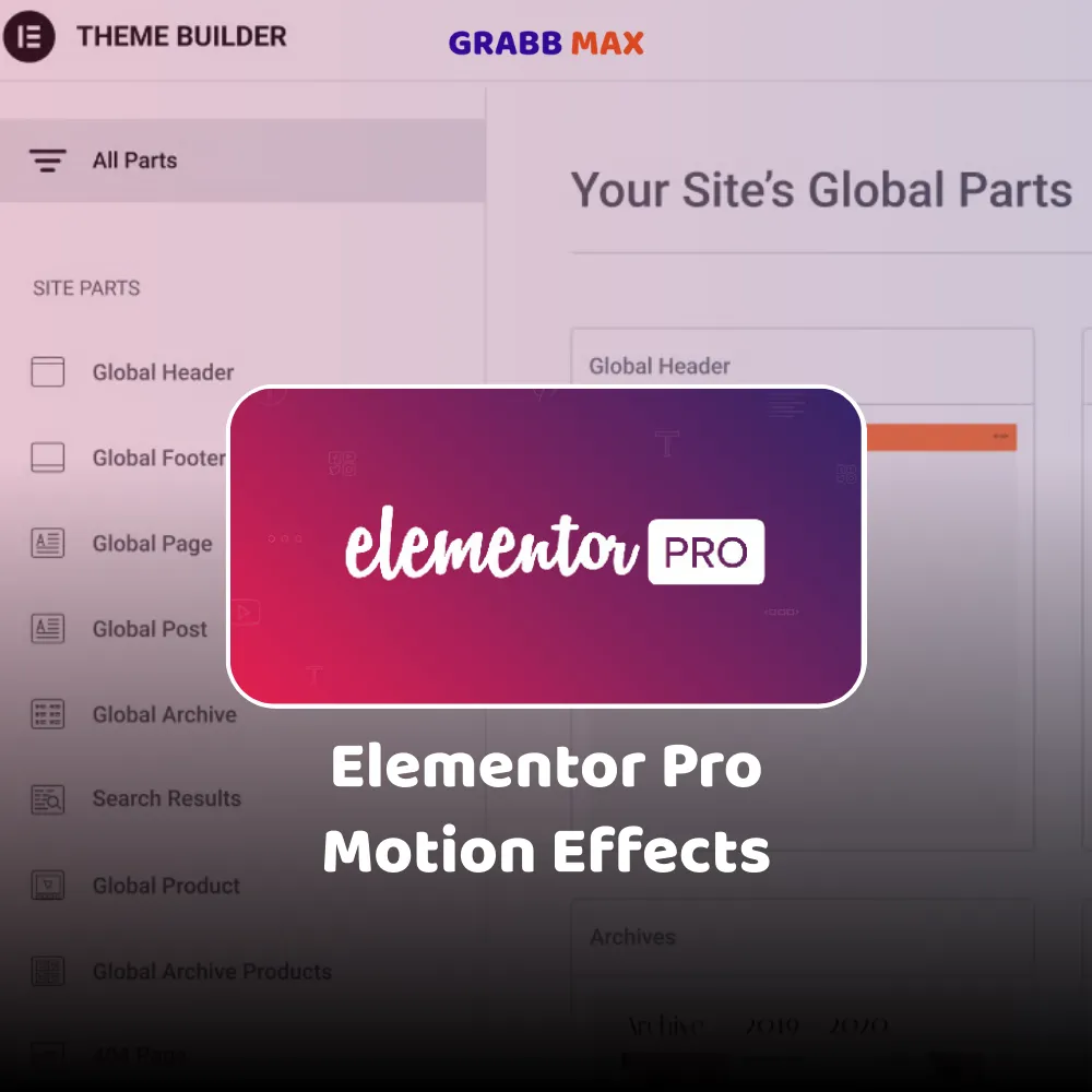 Elementor Pro For Motion Effects