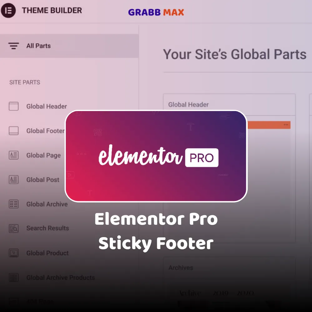 Elementor Pro For Sticky Footer