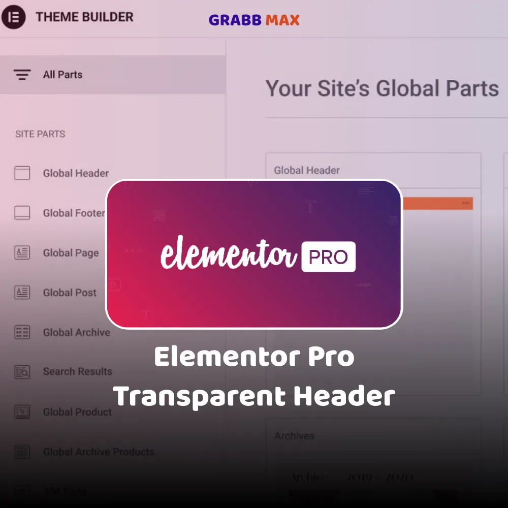 Elementor Pro For Transparent Header