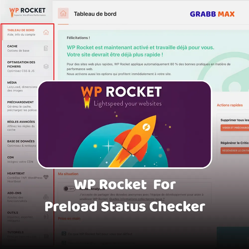 WP Rocket For Preload Status Checker