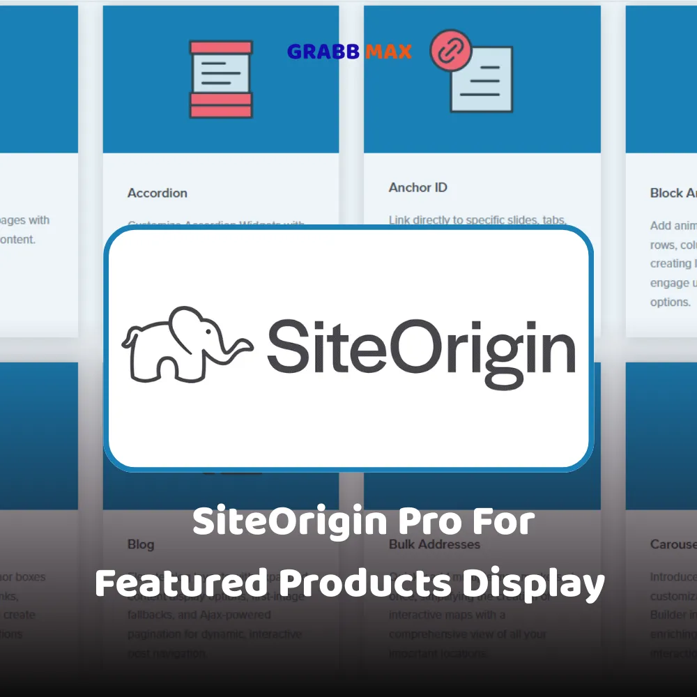 SiteOrigin Pro For Featured Products Display